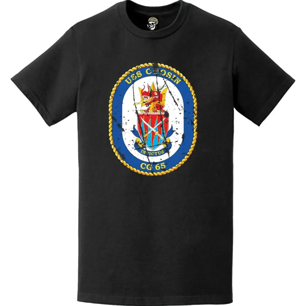 Distressed USS Chosin (CG-65) Ship's Crest Logo T-Shirt Tactically Acquired   