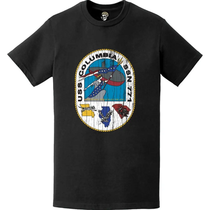 Distressed USS Columbia (SSN-771) Logo T-Shirt Tactically Acquired   