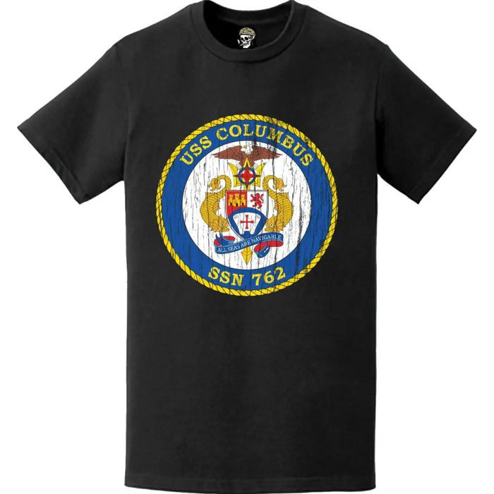 Distressed USS Columbus (SSN-762) Logo T-Shirt Tactically Acquired   