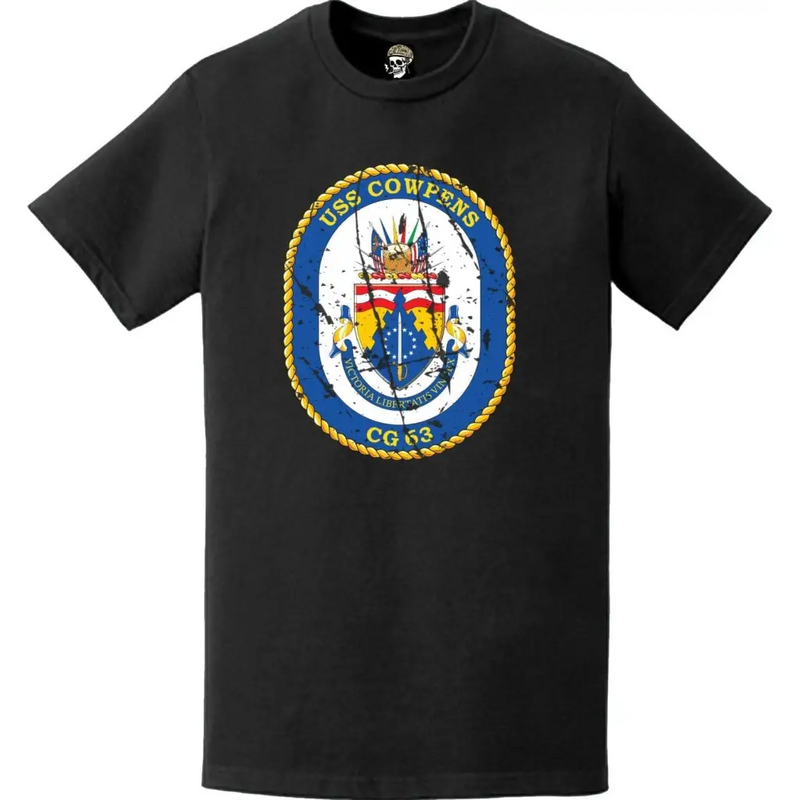 Distressed USS Cowpens (CG-63) Ship's Crest Logo T-Shirt