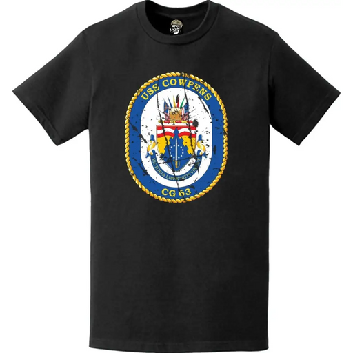 Distressed USS Cowpens (CG-63) Ship's Crest Logo T-Shirt Tactically Acquired   