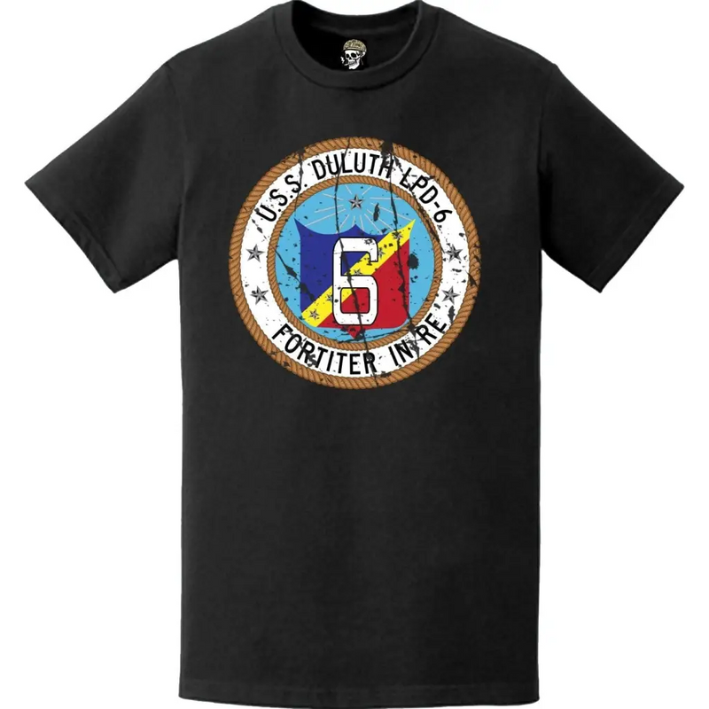 Distressed USS Duluth (LPD-6) Ship's Crest Emblem T-Shirt