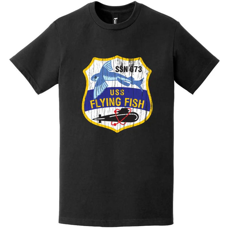 Distressed USS Flying Fish (SSN-673) Logo T-Shirt