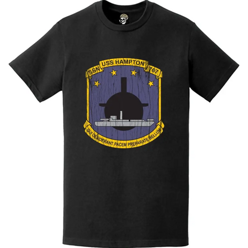 Distressed USS Hampton (SSN-767) Logo T-Shirt Tactically Acquired   