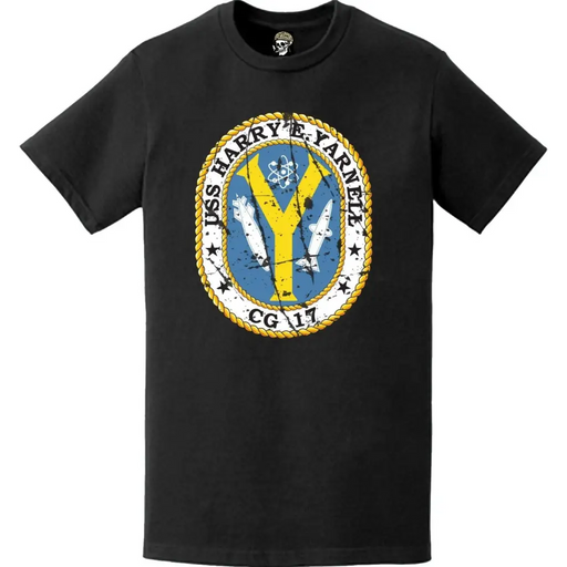 Distressed USS Harry E. Yarnell (CG-17) Ship's Crest Logo T-Shirt Tactically Acquired   