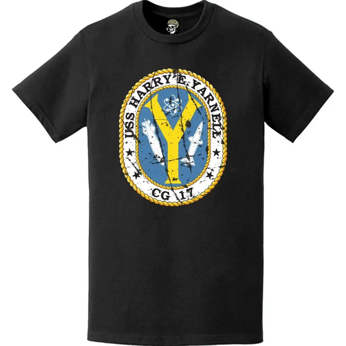 Distressed USS Harry E. Yarnell (CG-17) Ship's Crest Logo T-Shirt Tactically Acquired   