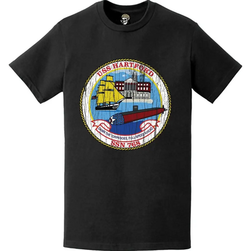 Distressed USS Hartford (SSN-768) Logo T-Shirt Tactically Acquired   