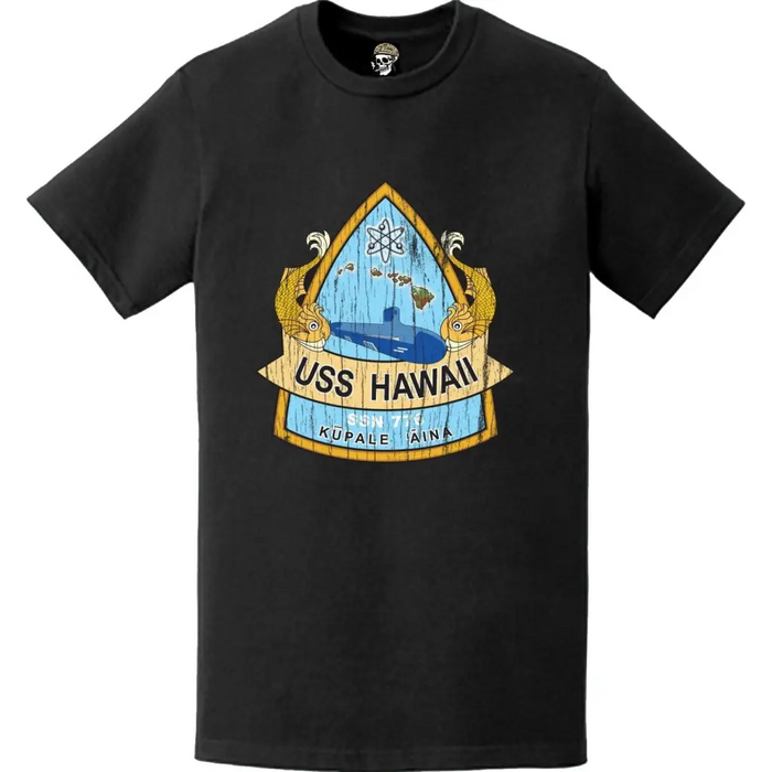 Distressed USS Hawaii (SSN-776) Logo T-Shirt Tactically Acquired   