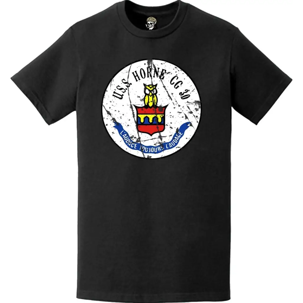 Distressed USS Horne (CG-30) Ship's Crest Logo T-Shirt Tactically Acquired   