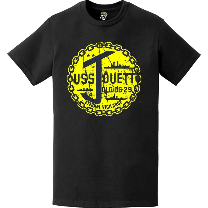 Distressed USS Jouett (CG-29) Ship's Crest Logo T-Shirt Tactically Acquired   