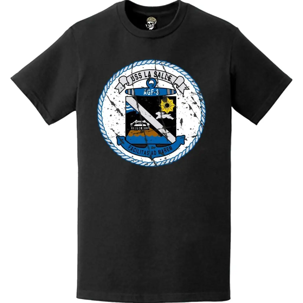 Distressed USS La Salle (LPD-3) Logo Emblem T-Shirt Tactically Acquired   