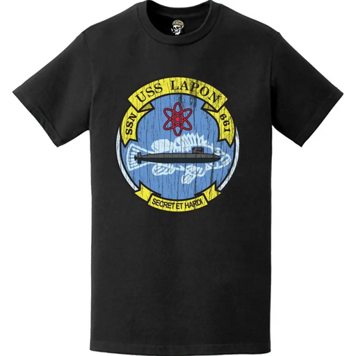 Distressed USS Lapon (SSN-661) Logo T-Shirt Tactically Acquired   