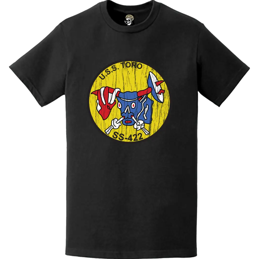 Distressed USS Toro (SS-422) Logo Emblem Crest T-Shirt Tactically Acquired   