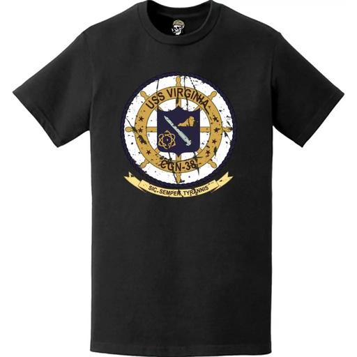 Distressed USS Virginia (CGN-38) Ship's Crest Logo T-Shirt Tactically Acquired   