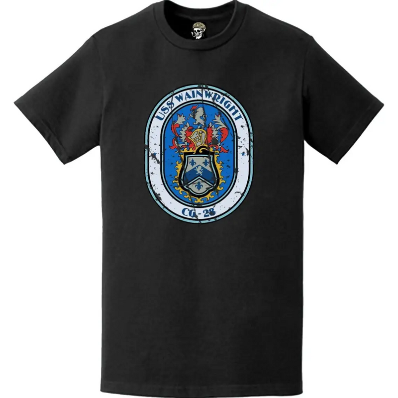 Distressed USS Wainwright (CG-28) Ship's Crest Logo T-Shirt