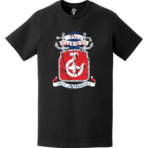 Distressed USS Washburn (AKA-108) Ship's Crest Emblem T-Shirt Tactically Acquired   