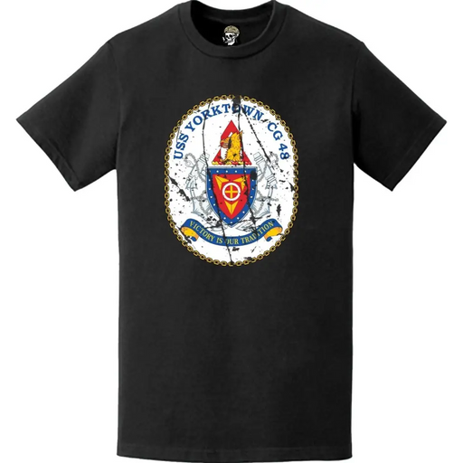 Distressed USS Yorktown (CG-48) Ship's Crest Logo T-Shirt Tactically Acquired   