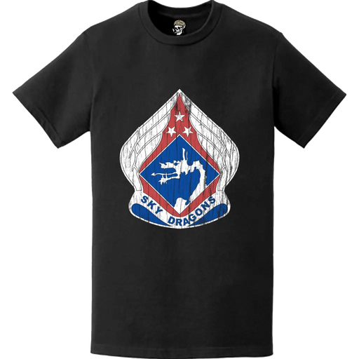 Distressed XVIII Airborne Corps DUI Logo Emblem T-Shirt Tactically Acquired   