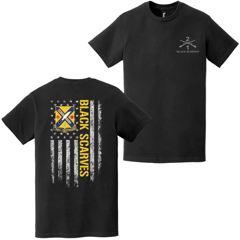 Double-Sided 1-2 Infantry "Black Scarves" American Flag T-Shirt