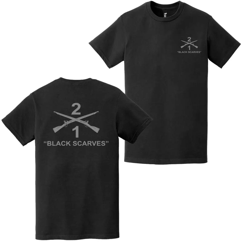 Double-Sided 1-2 Infantry Regiment "Black Scarves" Rifles T-Shirt