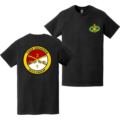 Double-Sided 1-3 Cavalry Regiment Logo Emblem T-Shirt Tactically Acquired   