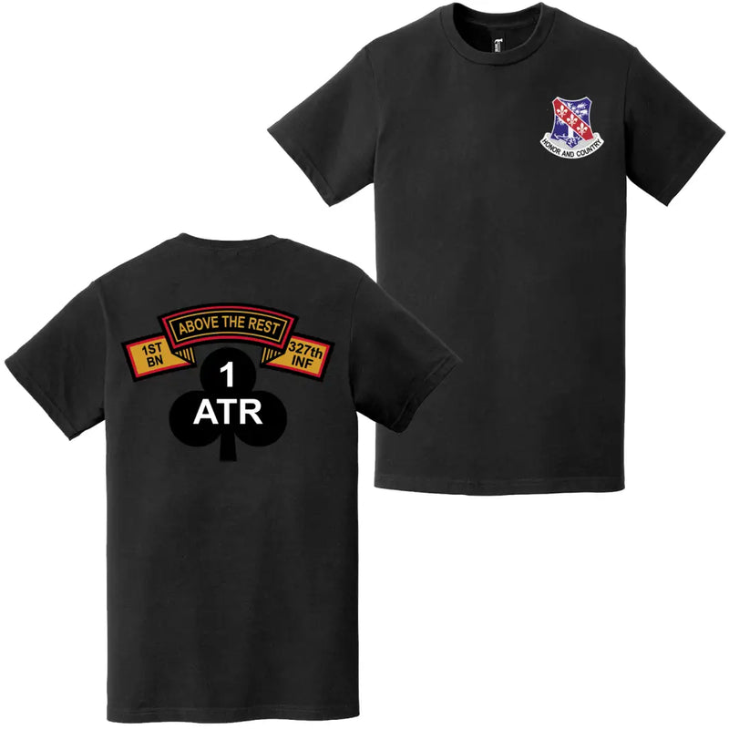 Double Sided 1-327 Infantry Regiment Logo Emblem T-Shirt