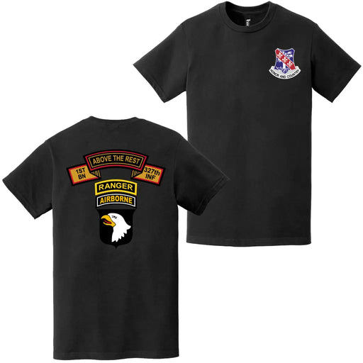 Double Sided 1-327 IR 101st Airborne Ranger Tab T-Shirt Tactically Acquired   