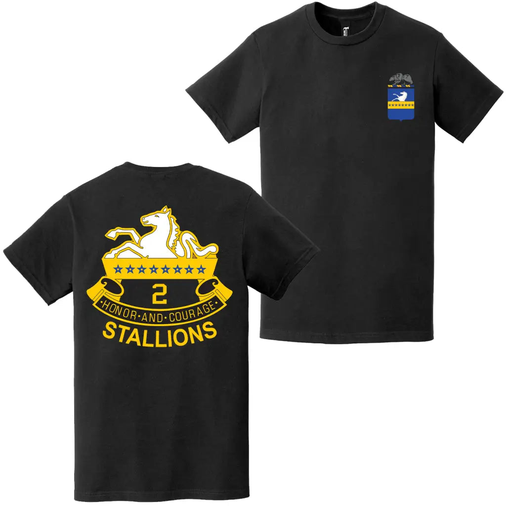 Double-Sided 2-8 CAV Regiment "Stallions" T-Shirt Tactically Acquired   