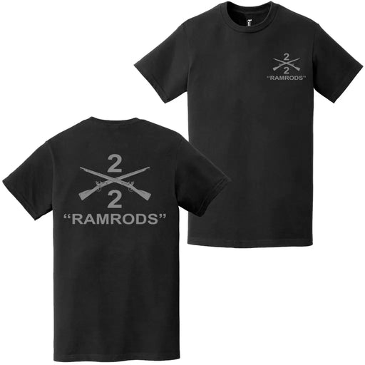 Double-Sided 2-2 Infantry "Ramrods" Crossed Rifles T-Shirt Tactically Acquired   