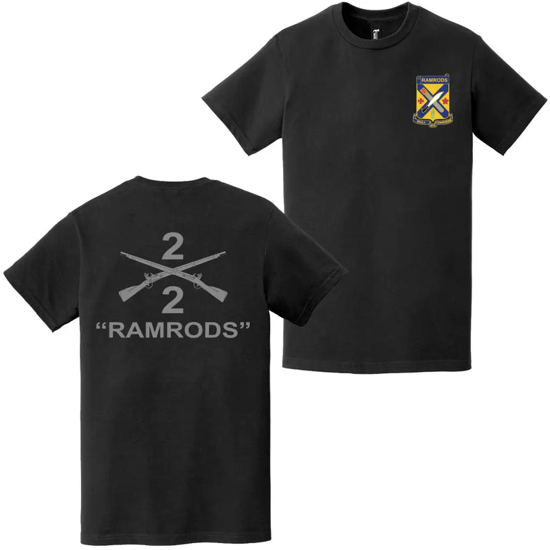 Double-Sided 2-2 Infantry Regiment Crossed Rifles T-Shirt