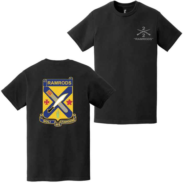 Double-Sided 2-2 Infantry Unit Logo Crossed Rifles T-Shirt Tactically Acquired   