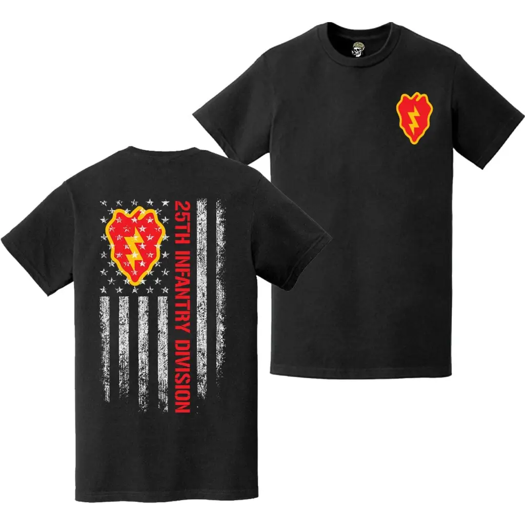 Double-Sided 25th Infantry Division American Flag SSI T-Shirt Tactically Acquired   