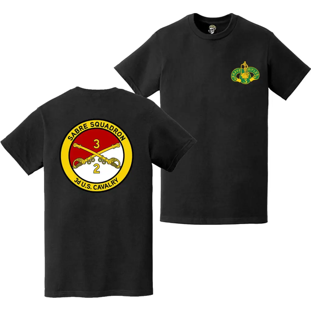 Double-Sided 2nd Squadron 3rd Cavalry Regiment (2-3 CAV) "Sabre" T-Shirt Tactically Acquired   