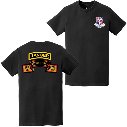 Double-Sided 3-327 Infantry Regiment Ranger Tab T-Shirt Tactically Acquired   