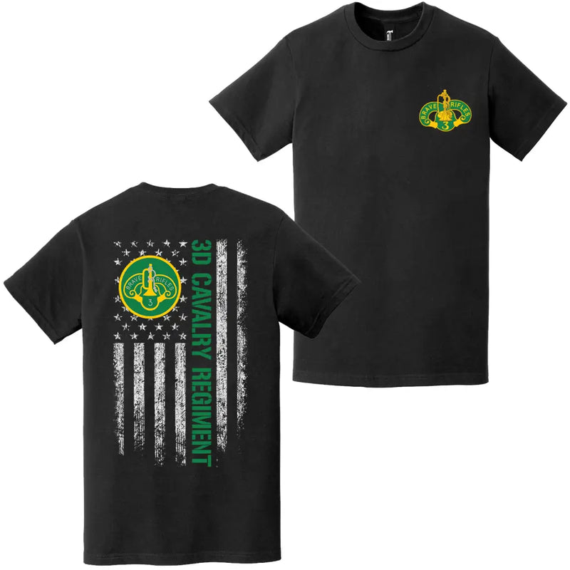 Double-Sided 3rd Cavalry Regiment American Flag T-Shirt