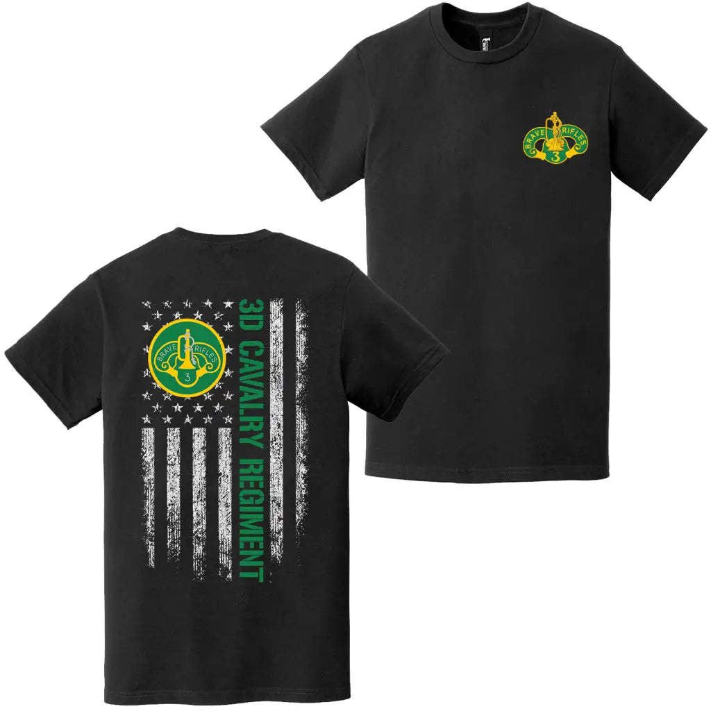 Double-Sided 3rd Cavalry Regiment American Flag T-Shirt Tactically Acquired   
