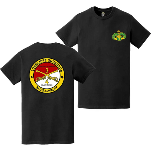Double-Sided 4th Squadron 3rd Cavalry Regiment (4-3 CAV) "Longknife" T-Shirt Tactically Acquired   