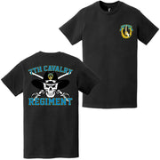 Double-Sided 7th Cavalry Regiment Saber Skull T-Shirt Tactically Acquired   