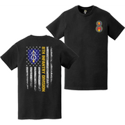Double-Sided 8th Infantry Division DUI American Flag T-Shirt Tactically Acquired   