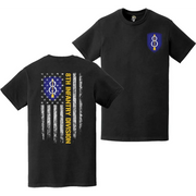 Double-Sided 8th Infantry Division SSI American Flag T-Shirt Tactically Acquired   