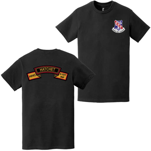 Double-Sided HHC "Hatchet" 2-327 Infantry Regiment T-Shirt Tactically Acquired   