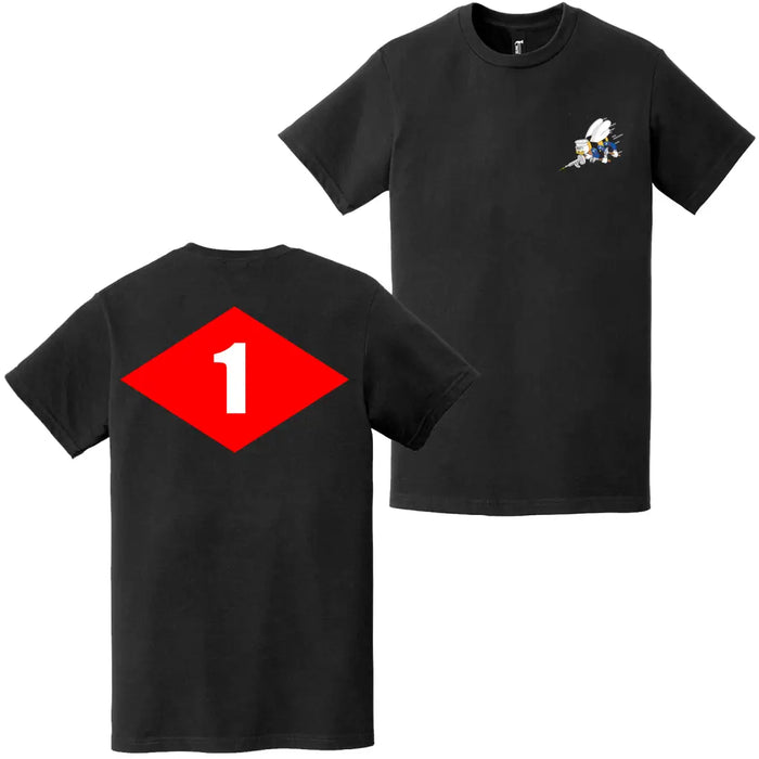 Double-Sided NMCB-1 Beep Seabees Emblem T-Shirt Tactically Acquired   