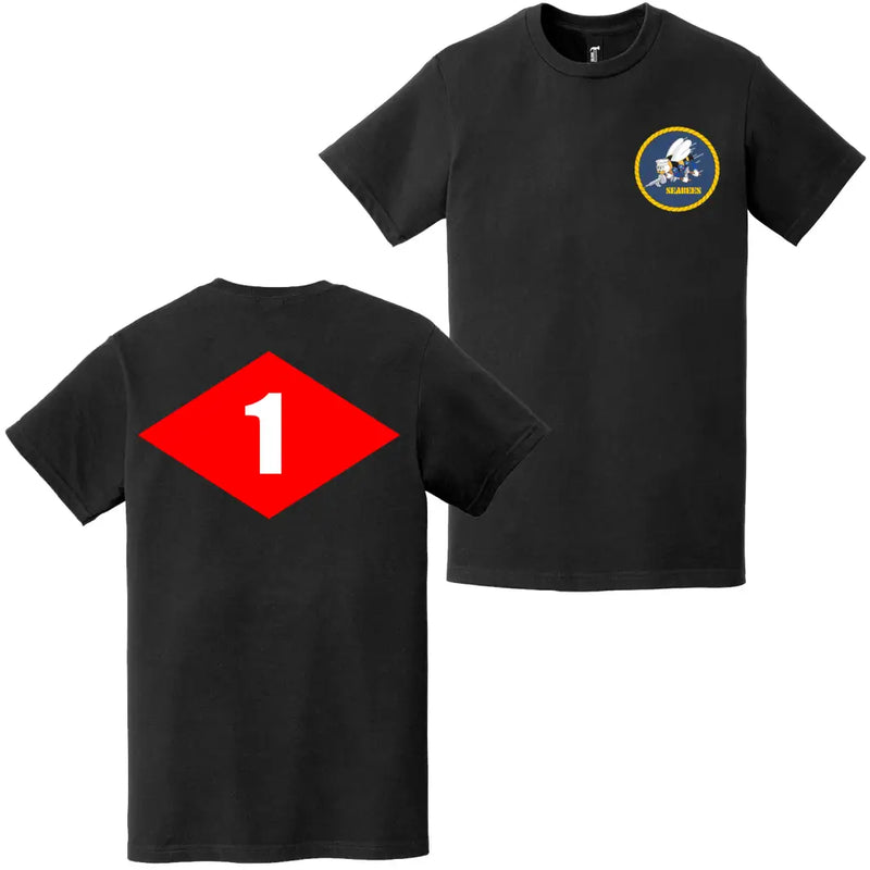 Double-Sided NMCB-1 Beep Seabees Logo T-Shirt