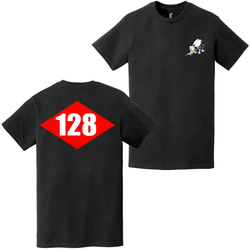 Double-Sided NMCB-128 Beep Seabees Emblem T-Shirt