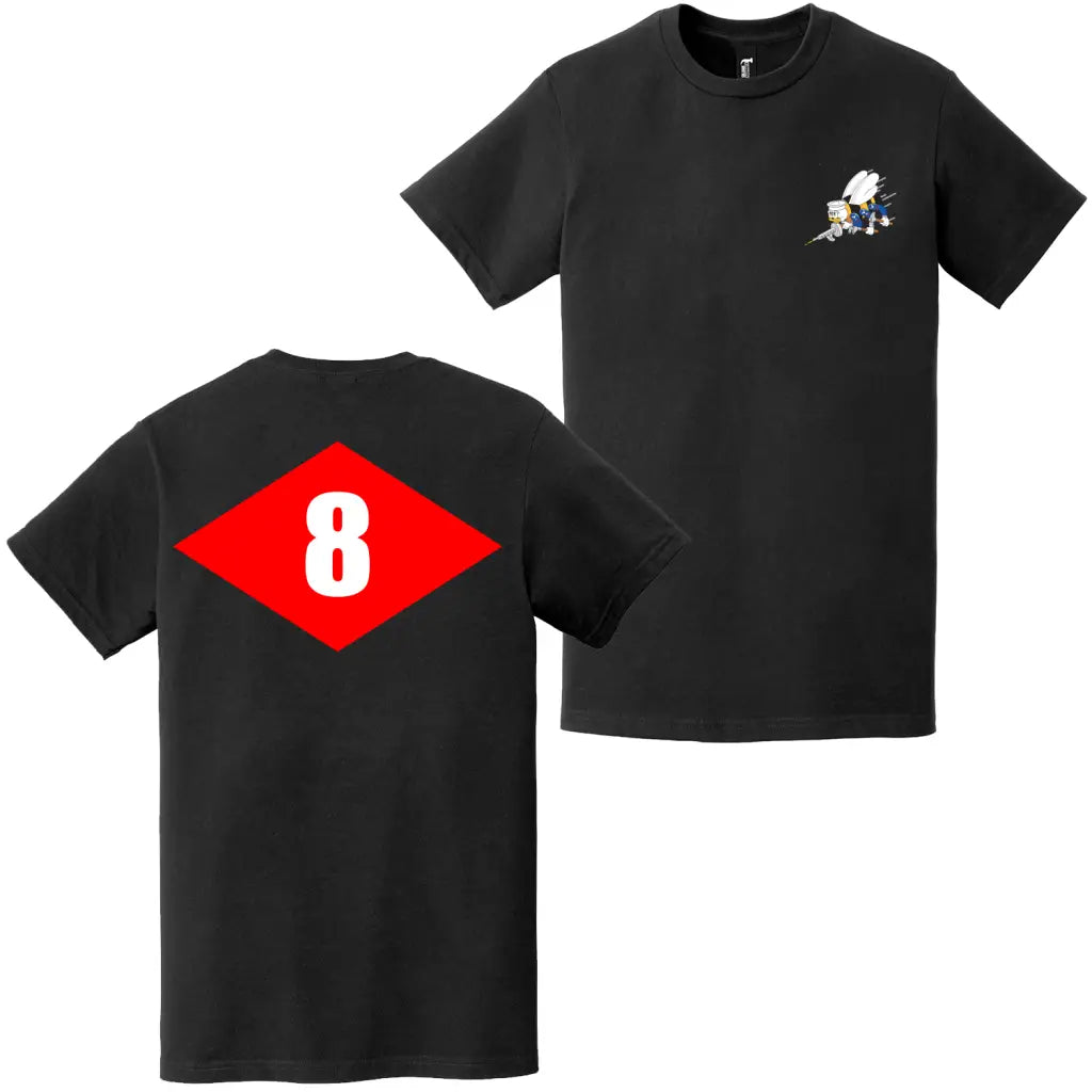 Double-Sided NMCB-8 Beep Seabees Emblem T-Shirt Tactically Acquired   