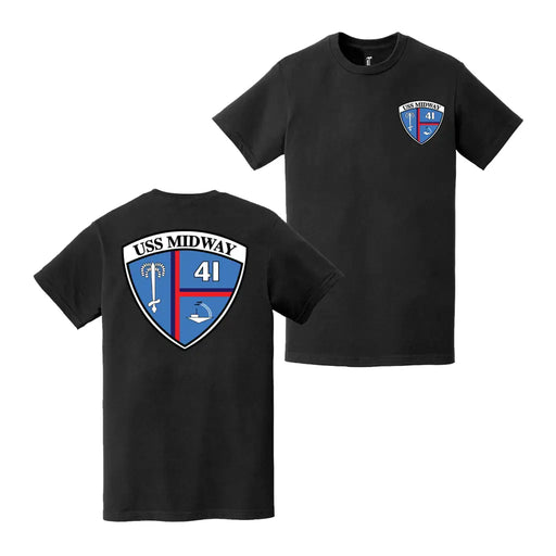 Double-Sided USS Midway (CV-41) Logo Emblem T-Shirt Tactically Acquired   