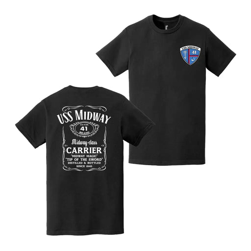 Double-Sided USS Midway (CV-41) Whiskey Label T-Shirt Tactically Acquired   