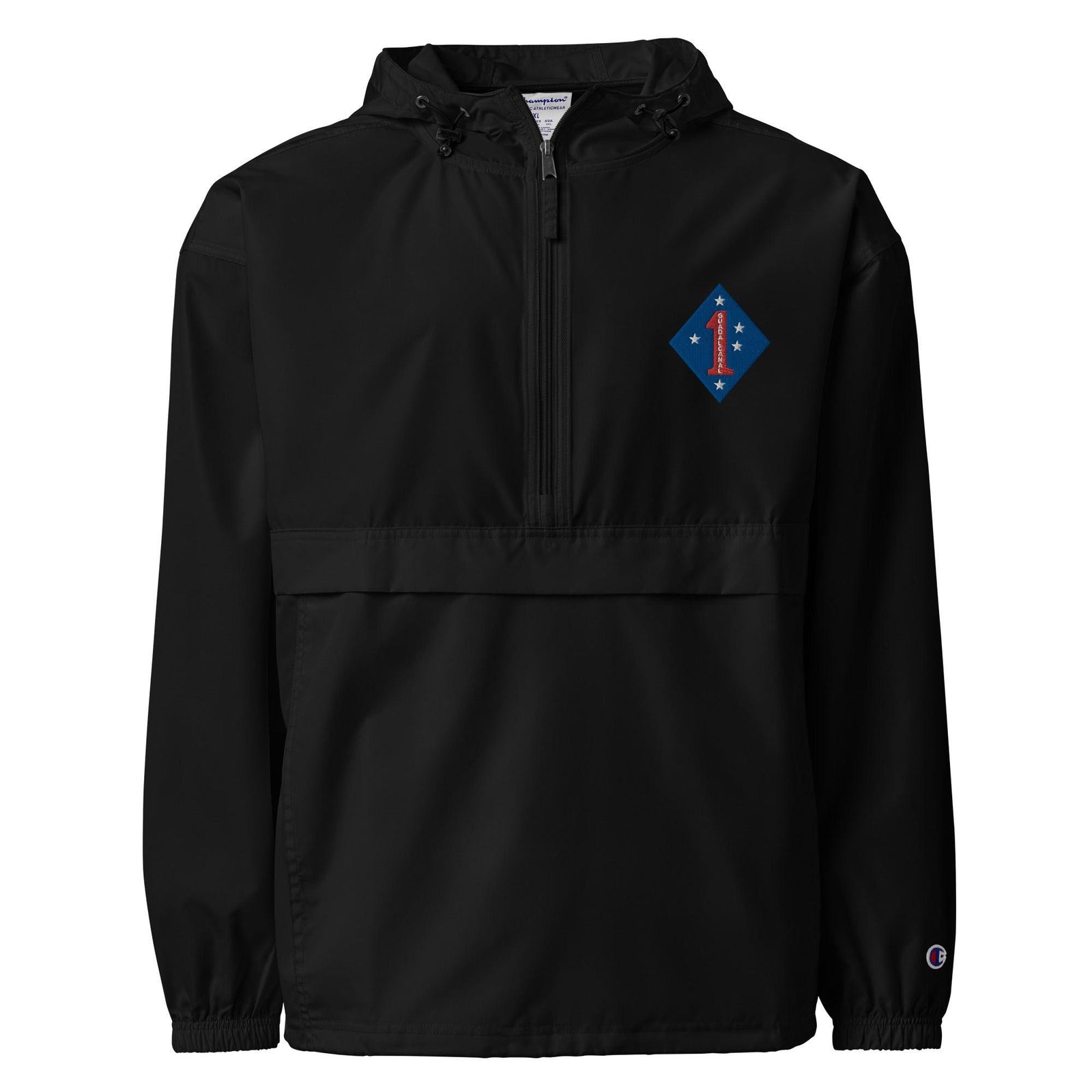 1st Marine Division Embroidered Champion® Packable Jacket Tactically Acquired Black S 