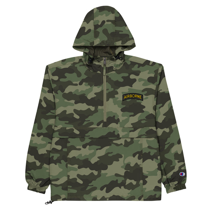 U.S. Army Airborne Tab Embroidered Champion® Packable Jacket Tactically Acquired Olive Green Camo S 