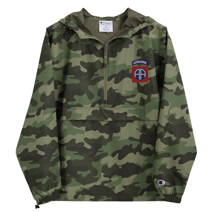 82nd Airborne Division Embroidered Champion® Packable Jacket Tactically Acquired Olive Green Camo S 